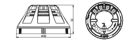 點(diǎn)型復(fù)合式感煙感溫火災(zāi)探測器外形結(jié)構(gòu)圖