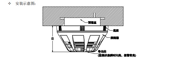 點(diǎn)型復(fù)合式感煙感溫火災(zāi)探測器安裝示意圖